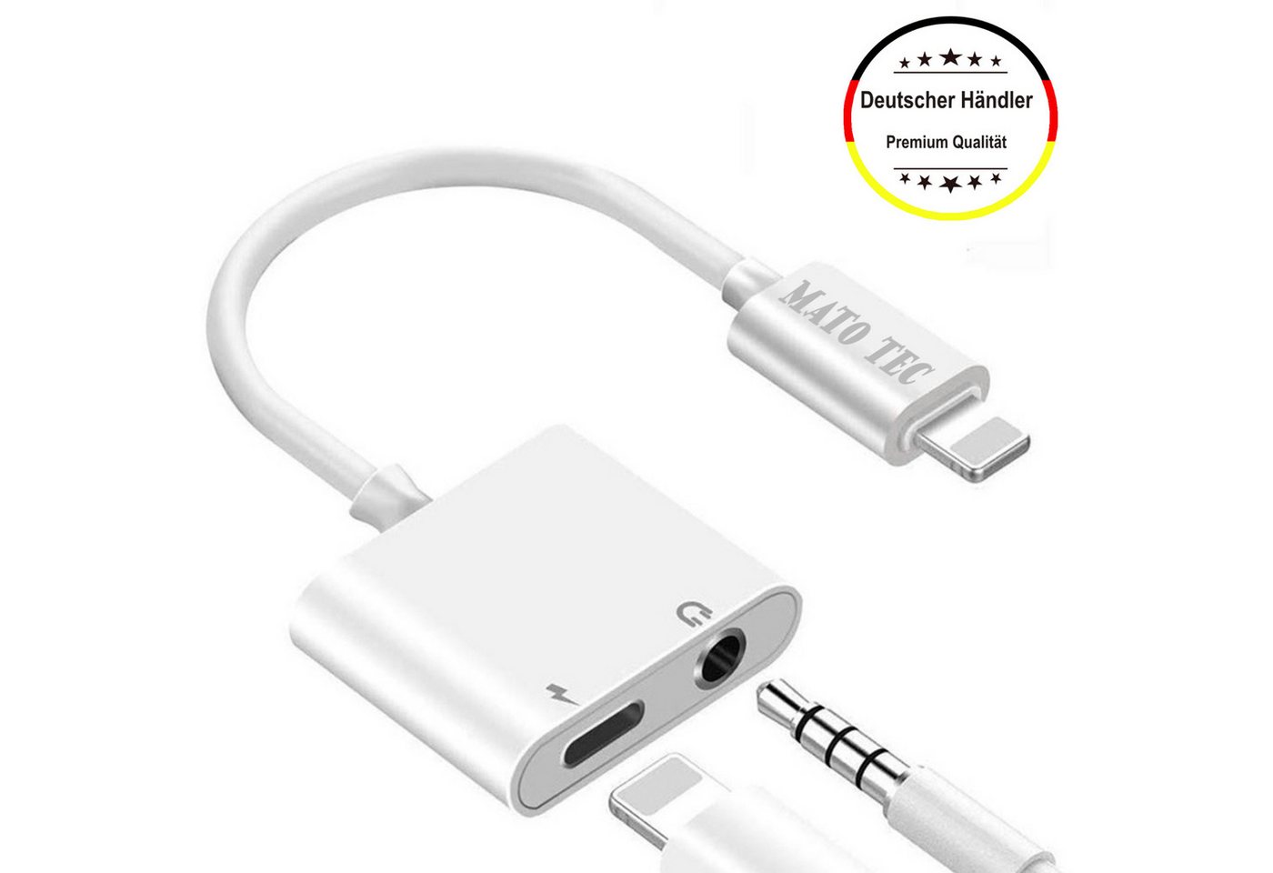 Alpha Electronics Apple IPhone Splitter Audio-Adapter Lightning zu 3,5-mm-Klinke, Lightning, Unterstützt Schnellladung Alpha Electronics Apple IPhone Splitter Audio-Adapter Lightning zu 3,5-mm-Klinke, Lightning, Unterstützt Schnellladung von Alpha Electronics