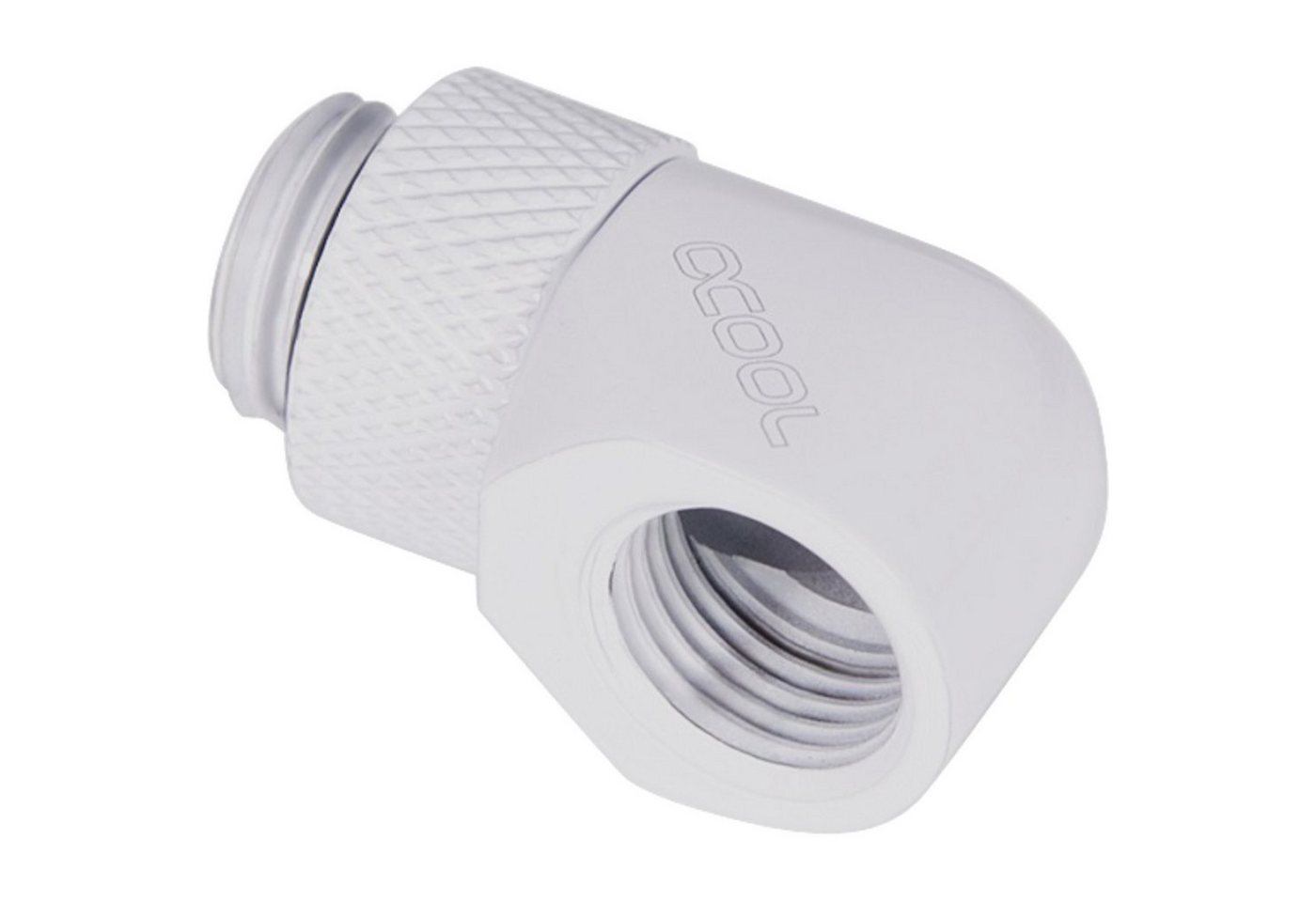 AlphaCool Wasserkühlung Eiszapfen L-Verbinder drehbar G1/4 AG auf G1/4 IG - White von AlphaCool