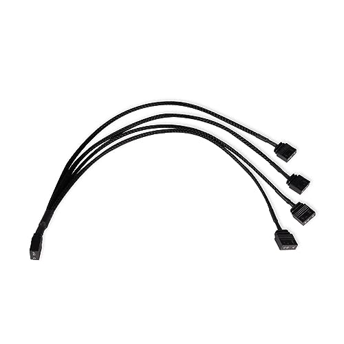 Alphacool 18711 Y-Splitter aRGB 3-Pin auf 4x 3-Pin 30cm, gesleevt Modding Kabel schwarz von Alphacool