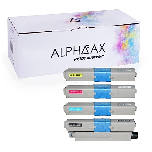 4 Toner kompatibel mit Oki C301, C321DN, C301DN, MC332DN, MC342DN, MC342DNW, MC340 Series - Schwarz 2.200 Seiten, Color je 1.500 Seiten von Alphafax