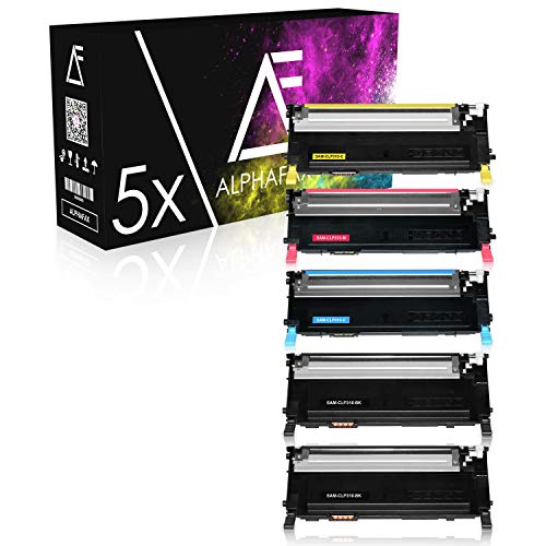 5 Toner kompatibel mit Samsung CLP310, CLP-310 Series, CLP-315N, CLX-3170FN, CLX-3175FN - CLT-K4092S/ELS - Schwarz je 2.500 Seiten, Color je 2.000 Seiten von Alphafax