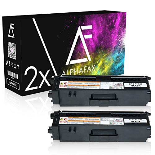 Alphafax 2 Toner kompatibel für Brother TN325 kompatibel für Brother DCP-9055CDN, DCP-9270CDN, HL-4140CN, HL-4150CDN, HL-4570CDW, MFC-9460CDN, MFC-9465CND, MFC-9970CDW - Schwarz je 4.000 Seiten von Alphafax