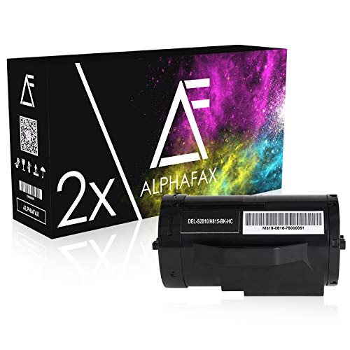 Alphafax 2 Toner kompatibel mit Dell S2810 DN H815 dw S2815 DN - Schwarz je 6.000 Seiten von Alphafax