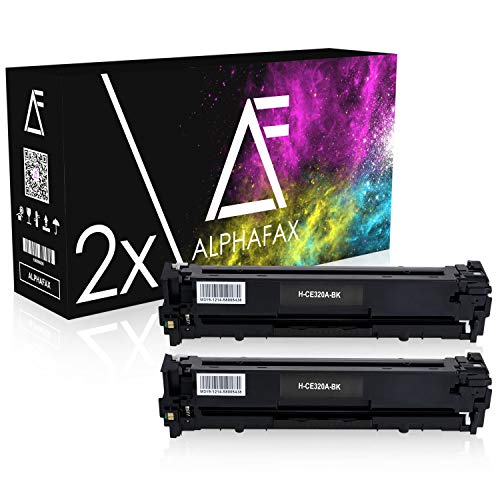 Alphafax 2 Toner kompatibel mit HP CE320A für HP Laserjet CP1525nw, CP1526nw, CM1400 Series, CM1410 Series, CP1500 Series, CP1520 Series - Schwarz je 2.200 Seiten von Alphafax