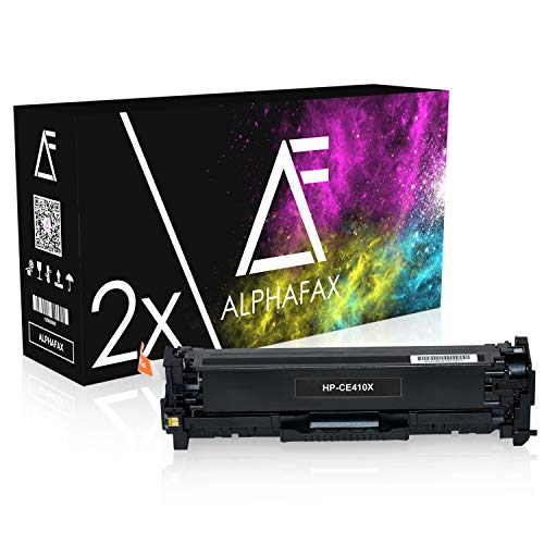 Alphafax 2 Toner kompatibel mit HP CE410X Laserjet Pro 300 400 Color M351 M451 M475 MFP M375 DN NW DW - 305A - Schwarz je 4.000 Seiten von Alphafax