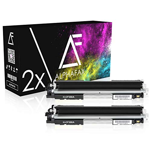 Alphafax 2 Toner kompatibel mit HP CF350A Laserjet Pro MFP M170 Series M176 N M177 FW - Schwarz je 1.300 Seiten von Alphafax