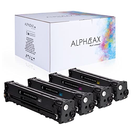 Alphafax 4 Toner kompatibel mit HP CF210X CF211A CF212A CF213A für HP Laserjet Pro 200 M251n Color MFP M276nw M276n M251nw - Schwarz 2.400 Seiten, Color je 1.800 Seiten von Alphafax