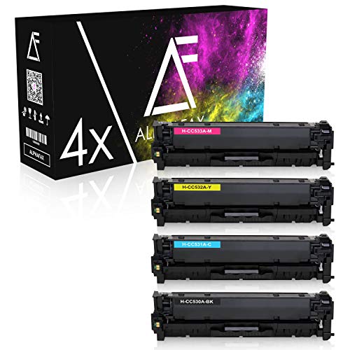 Alphafax 4 Toner kompatibel mit HP Color Laserjet CP 2000 2020 Series 2025 X 2024 2026 2027 DN N cm 2300 2720 2320 Series 304A Schwarz 3.500 Color je 2.800 Seiten von Alphafax