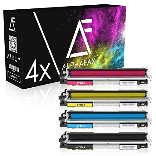 Alphafax 4 Toner kompatibel mit HP Laserjet Pro MFP M170 Series M176 N M177 FW - CF350A CF351A CF352A CF353A - Schwarz 1.300 Seiten Color je 1.000 Seiten von Alphafax