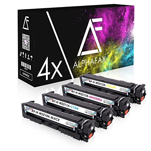 Alphafax 4 Toner kompatibel mit HP W2210A W2211A W2212A W2213A 207A für Color Laserjet Pro M255dw M255nw MFP M282nw MFP M283cdw MFP M283fdn MFP M283fdw [MIT CHIP] von Alphafax