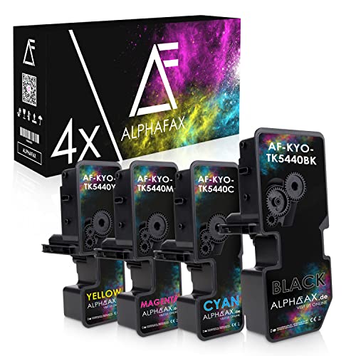 Alphafax 4 Toner kompatibel mit Kyocera TK5440 für ECOSYS MA2100 PA2100 MA2100cfx MA2100cwfx PA2100cwx PA2100cx (Schwarz,Magenta,Cyan,Yellow/Set) von Alphafax
