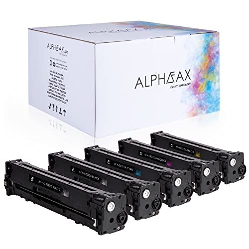 Alphafax 5 Toner kompatibel mit HP Laserjet Pro 200 Color MFP M276nw M276n M251n M251nw kompatibel mit HP CF210X CF211A CF212A CF213A - Schwarz je 2.400 Seiten, Color je 1.800 Seiten von Alphafax
