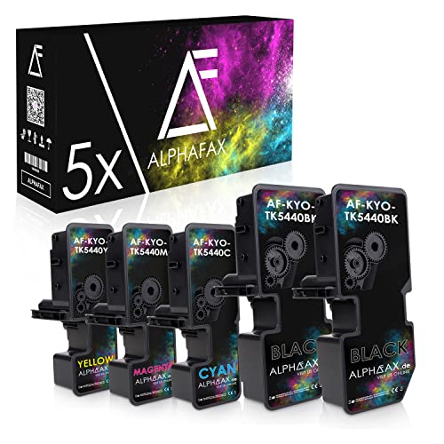 Alphafax 5 Toner kompatibel mit Kyocera TK5440 für ECOSYS MA2100 PA2100 MA2100cfx MA2100cwfx PA2100cwx PA2100cx (Schwarz*2,Magenta,Cyan,Yellow/Set) von Alphafax