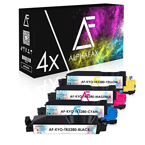 Alphafax Set 4 Toner kompatibel für Kyocera TK5280 TK-5280 ECOSYS M6235CIDN M6635CIDN P6235CDN von Alphafax