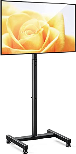 AM alphamount Boden-TV-Ständer für 13-50 Zoll Flat & Curved TVs bis 44 lbs, Höhenverstellbarer Monitor-Bodenständer mit Max, VESA 200x200, Tragbarer TV-Halterungsständer für Wohnzimmer, Schlafzimmer von Alphamount