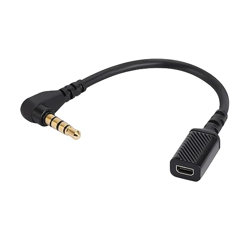 Alphatec 3,5 mm Stecker auf Buchse Kabeladapter für Arctis 3 5 7 Pro, kompatibel mit SteelSeries Arctis 3 Arctis 5 Arctis 7 Arctis Pro Gaming-Headset, Kopfhörer-Audioadapterkabel 0,12 Meter, schwarz von Alphatec