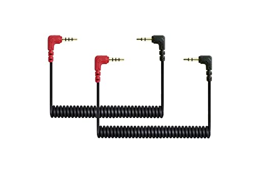 Alphatec Ersatz gewickelt SC7 Kabel 3,5 mm TRRS zu TRS - Mikrofon/Audio/Lavalier zu Smartphone Draht für RODE VideoMicro VideoMic Go BOYA 80cm 2 Stück von Alphatec