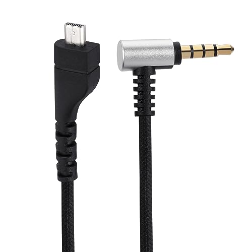 Arctis 3 5 7 Pro Ersatzkabel, kompatibel mit SteelSeries Arctis 3 Arctis 5 Arctis 7 Arctis Pro Gaming-Headset, 3,5-mm- Kopfhörer Audiokabel, 2 Meter, Schwarz von Alphatec