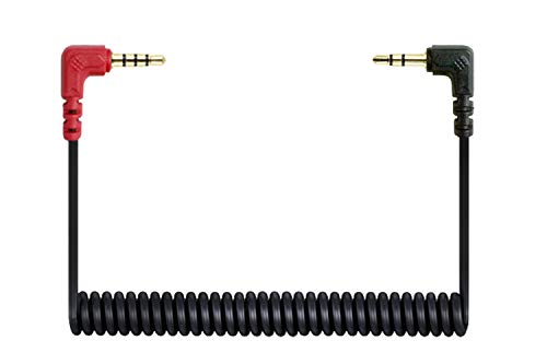 Ersatz gewickelt SC7 Kabel 3,5 mm TRRS zu TRS - Mikrofon/Audio/Lavalier zu Smartphone Draht für RODE VideoMicro VideoMic Go BOYA 80cm von Alphatec