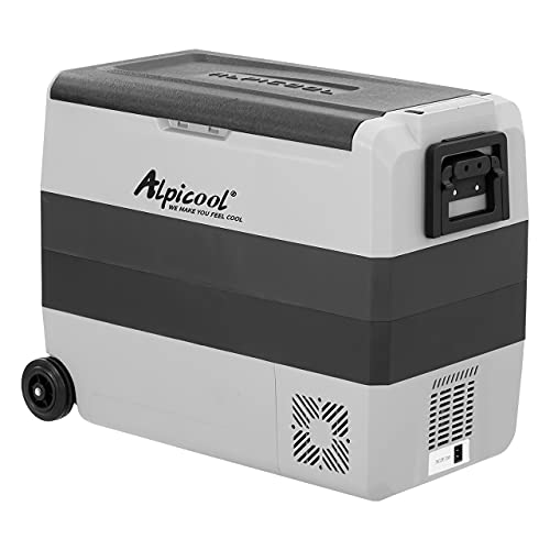 Alpicool T60 60 Liter tragbarer Kühlschrank 12V 24V Kühlbox elektrische Gefrierbox klein Gefrierschrank für Auto camping, Lkw, Boot und Steckdose mit USB-Anschluss von Alpicool