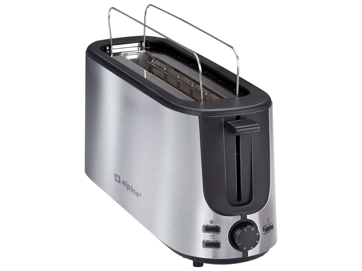 ALPINA Toaster, 1000 W, 2 Scheibentoaster, schwarz/silber von Alpina