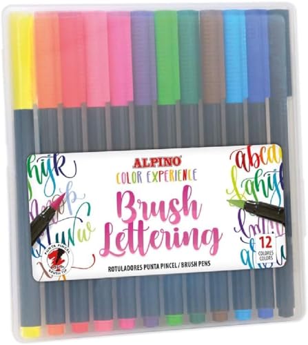 Alpino Color Experience 12 Filzstifte Brush Lettering | Filzstifte mit Pinselspitze von Alpino