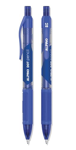 Alpino - Druckbleistift DOT 0,5 mm + Minen – präzises und glattes Schreiben | Blisterbox mit 24 Stück | Einziehsystem und ergonomisches Design | inklusive Box mit 20 Ersatzminen von Alpino