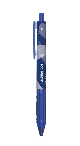 Alpino - Packung mit 24 Dot Kugelschreibern – blaue Tinte | Ikonisches Design mit einziehbarem System | weicher und rutschfester Griff | 1 mm Spitze | hochwertige und schnell trocknende Tinte von Alpino