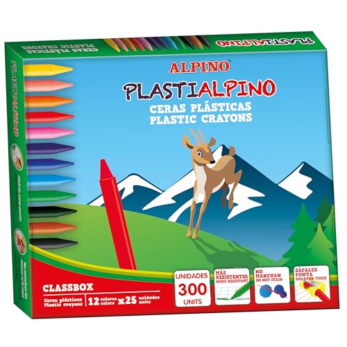 Alpino - Sparpaket Plastialpino Wachse 300 Einheiten | Lange Dauer und Widerstandsfähigkeit | Farbvielfalt | Kreativität ohne Grenzen | Widerstandsfähig und sauber von Alpino