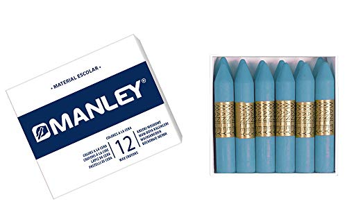 Manley-Wachsstifte, einfarbig, hellblau, Nr. 41, 12 Stück von Manley