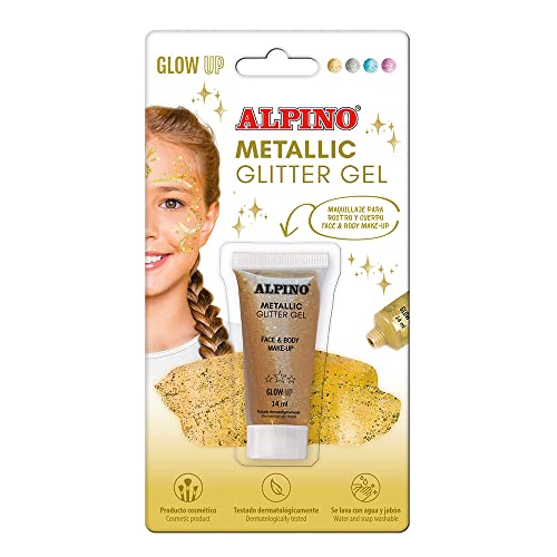 Metallic Glitter Gel Alpino Fiesta gold Format Blister| Metallic Glitter Gel mit gold Basis | Flüssiger Purpur | Flüssiger Purpur von Alpino