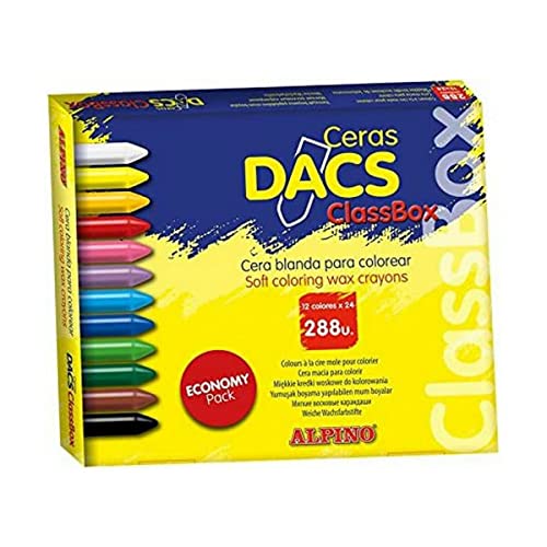 Wachsmalstifte Dacs Classbox Box mit 288 Stück, 12 verschiedene Farben von Alpino