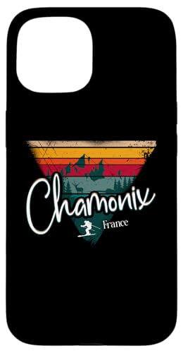 Chamonix Skigebiet Frankreich Ski Alpin Vintage Französische Alpen Hülle für iPhone 15 von Alps Souvenir Shop