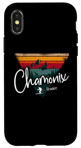 Chamonix Skigebiet Frankreich Ski Alpin Vintage Französische Alpen Hülle für iPhone X/XS Chamonix Skigebiet Frankreich Ski Alpin Vintage Französische Alpen Hülle für iPhone X/XS von Alps Souvenir Shop