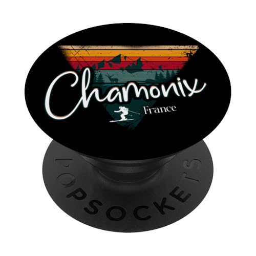 Chamonix Skigebiet Frankreich Ski Alpin Vintage Französische Alpen PopSockets Klebender PopGrip von Alps Souvenir Shop