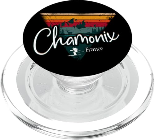 Chamonix Skigebiet Frankreich Ski Alpin Vintage Französische Alpen PopSockets PopGrip für MagSafe von Alps Souvenir Shop