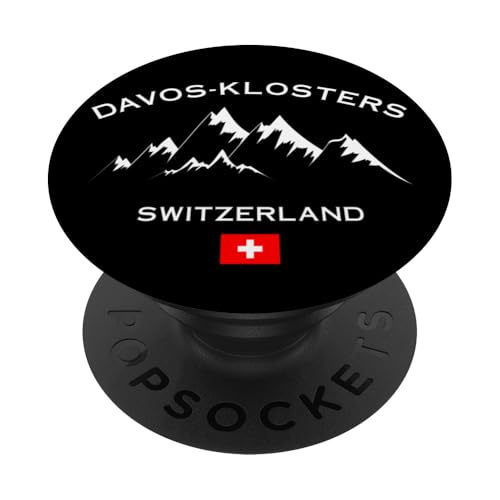 Davos - Klosters Schweizer Bergschweiz Alpen-Souvenir PopSockets Klebender PopGrip von Alps Souvenir Shop