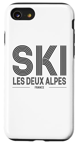 Les Deux Alpes Skigebiet Frankreich Alpen Französisch Skifahren Souvenir Hülle für iPhone SE (2020) / 7 / 8 von Alps Souvenir Shop