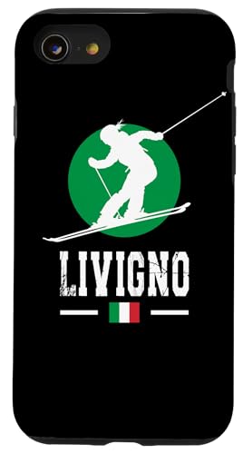 Livigno Italien Skigebiet Alpen Italienisches Skifahren Souvenir Hülle für iPhone SE (2020) / 7 / 8 von Alps Souvenir Shop