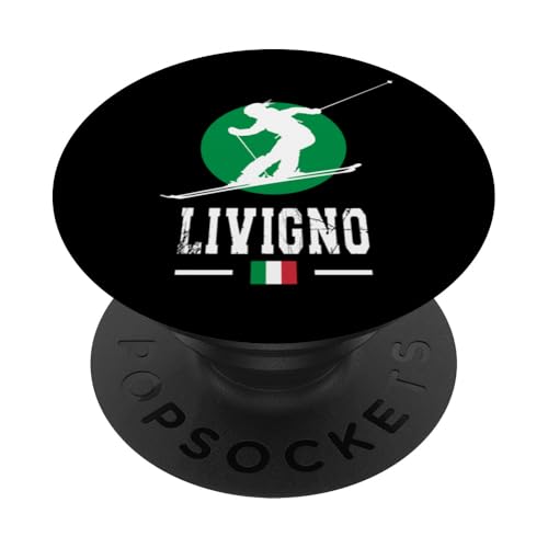 Livigno Italien Skigebiet Alpen Italienisches Skifahren Souvenir PopSockets Klebender PopGrip von Alps Souvenir Shop