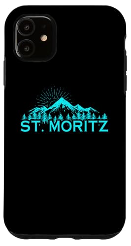 Skigebiet St. Moritz Schweiz Ski Alpen Alpen Hülle für iPhone 11 von Alps Souvenir Shop