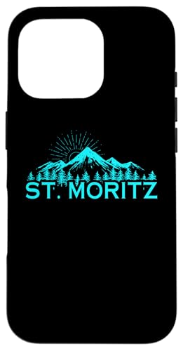 Skigebiet St. Moritz Schweiz Ski Alpen Alpen Hülle für iPhone 16 Pro von Alps Souvenir Shop