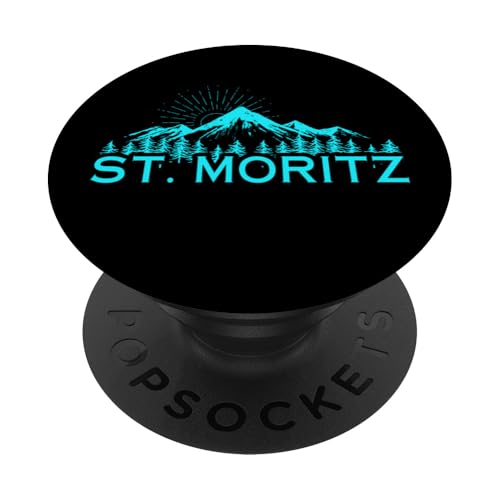 Skigebiet St. Moritz Schweiz Ski Alpen Alpen PopSockets Klebender PopGrip Skigebiet St. Moritz Schweiz Ski Alpen Alpen PopSockets Klebender PopGrip von Alps Souvenir Shop