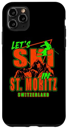 St. Moritz Schweiz Let's Ski Resort Skifahren Schweizer Alpen Hülle für iPhone 11 Pro Max von Alps Souvenir Shop