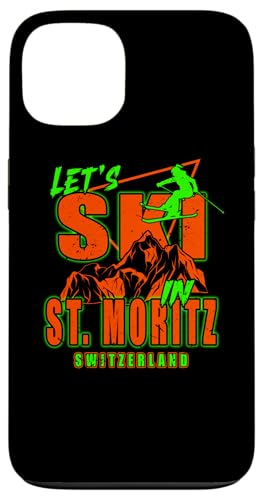 St. Moritz Schweiz Let's Ski Resort Skifahren Schweizer Alpen Hülle für iPhone 13 von Alps Souvenir Shop