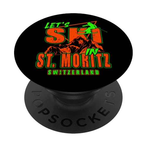 St. Moritz Schweiz Let's Ski Resort Skifahren Schweizer Alpen PopSockets Klebender PopGrip St. Moritz Schweiz Let's Ski Resort Skifahren Schweizer Alpen PopSockets Klebender PopGrip von Alps Souvenir Shop