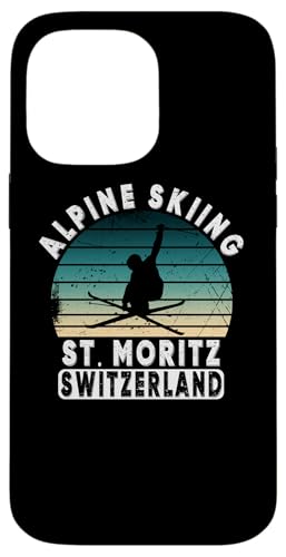 St. Moritz Schweiz Skigebiet Ski Alpen Alpen Hülle für iPhone 14 Pro Max von Alps Souvenir Shop