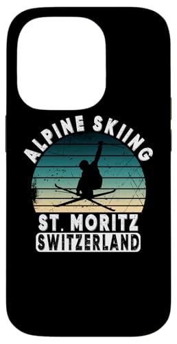 St. Moritz Schweiz Skigebiet Ski Alpen Alpen Hülle für iPhone 14 Pro von Alps Souvenir Shop