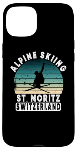 St. Moritz Schweiz Skigebiet Ski Alpen Alpen Hülle für iPhone 15 Plus von Alps Souvenir Shop