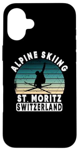 St. Moritz Schweiz Skigebiet Ski Alpen Alpen Hülle für iPhone 16 Plus von Alps Souvenir Shop
